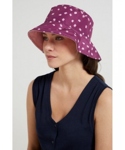 Reversible Womens Printed Bucket Hat Burgundy $10.39 Accessories