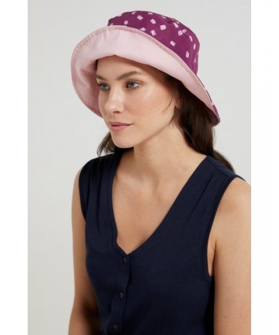 Reversible Womens Printed Bucket Hat Burgundy $10.39 Accessories