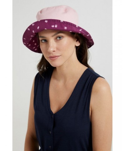 Reversible Womens Printed Bucket Hat Burgundy $10.39 Accessories