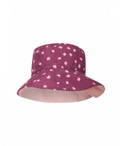 Reversible Womens Printed Bucket Hat Burgundy $10.39 Accessories