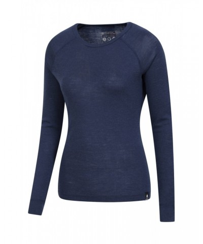 Merino Womens Round Neck Top 2-Pack Navy $24.60 Thermals