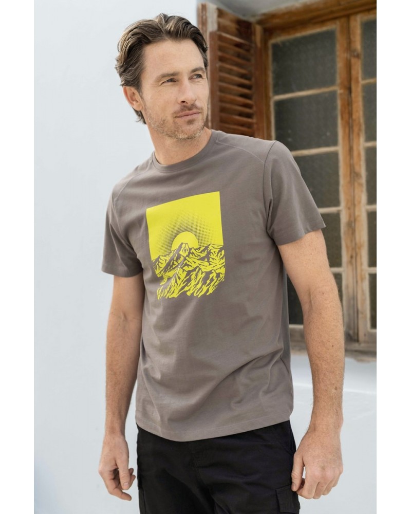 Sunrise Mens Organic T-Shirt Charcoal $13.19 Tops