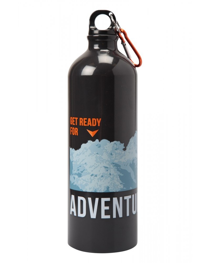 35 oz. Printed Metallic Bottle With Karabiner Black $11.01 Walking Equipment