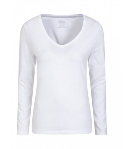 Eden Womens Organic V-Neck T-Shirt White $13.77 Tops