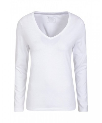 Eden Womens Organic V-Neck T-Shirt White $13.77 Tops