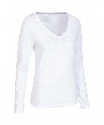 Eden Womens Organic V-Neck T-Shirt White $13.77 Tops