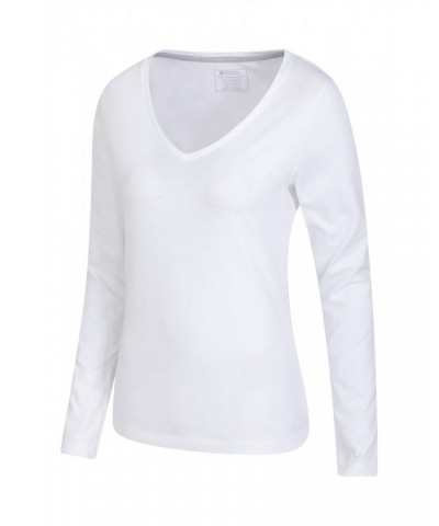 Eden Womens Organic V-Neck T-Shirt White $13.77 Tops