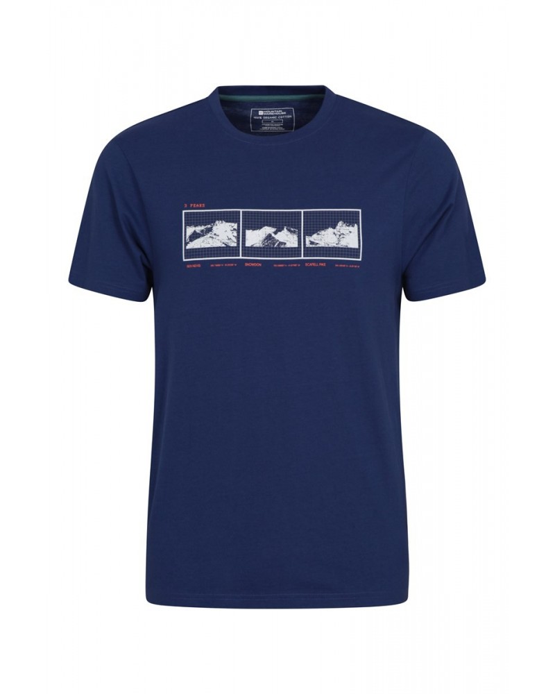 3 Peaks Organic Cotton Mens T-Shirt Navy $16.82 Tops