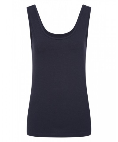 Womens Scoop Neck Organic Tank Top Navy $10.79 Tops