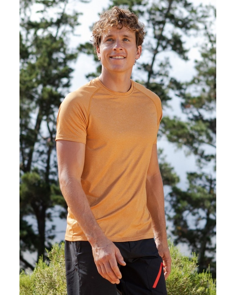 Agra IsoCool Mens Striped Tee Mustard $17.48 Active