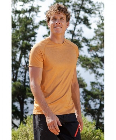 Agra IsoCool Mens Striped Tee Mustard $17.48 Active