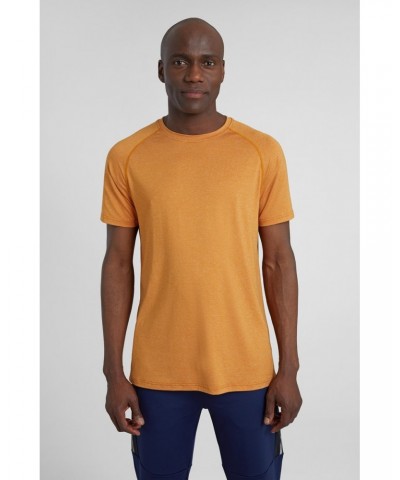 Agra IsoCool Mens Striped Tee Mustard $17.48 Active