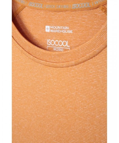 Agra IsoCool Mens Striped Tee Mustard $17.48 Active