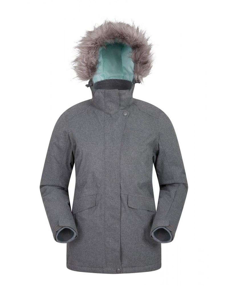 Snowfall Womens Textured Ski Jacket Grey $34.20 Jackets