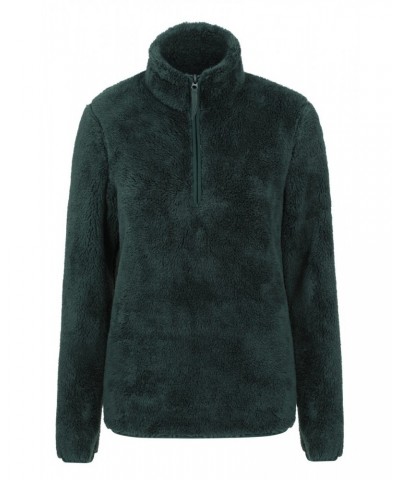 Teddy Womens Half-Zip Fleece Dark Green $18.14 Fleece