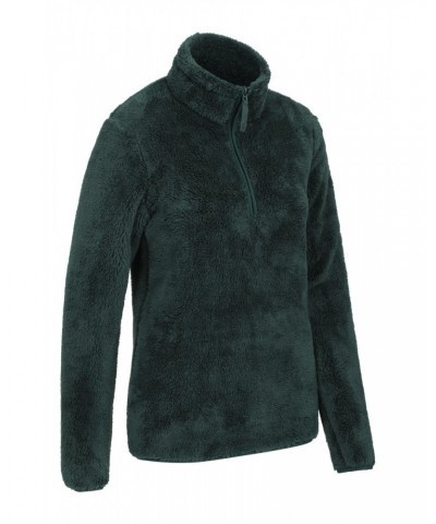 Teddy Womens Half-Zip Fleece Dark Green $18.14 Fleece