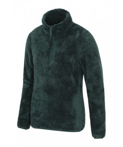 Teddy Womens Half-Zip Fleece Dark Green $18.14 Fleece