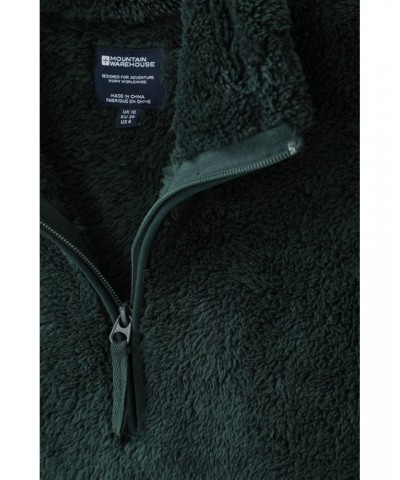 Teddy Womens Half-Zip Fleece Dark Green $18.14 Fleece