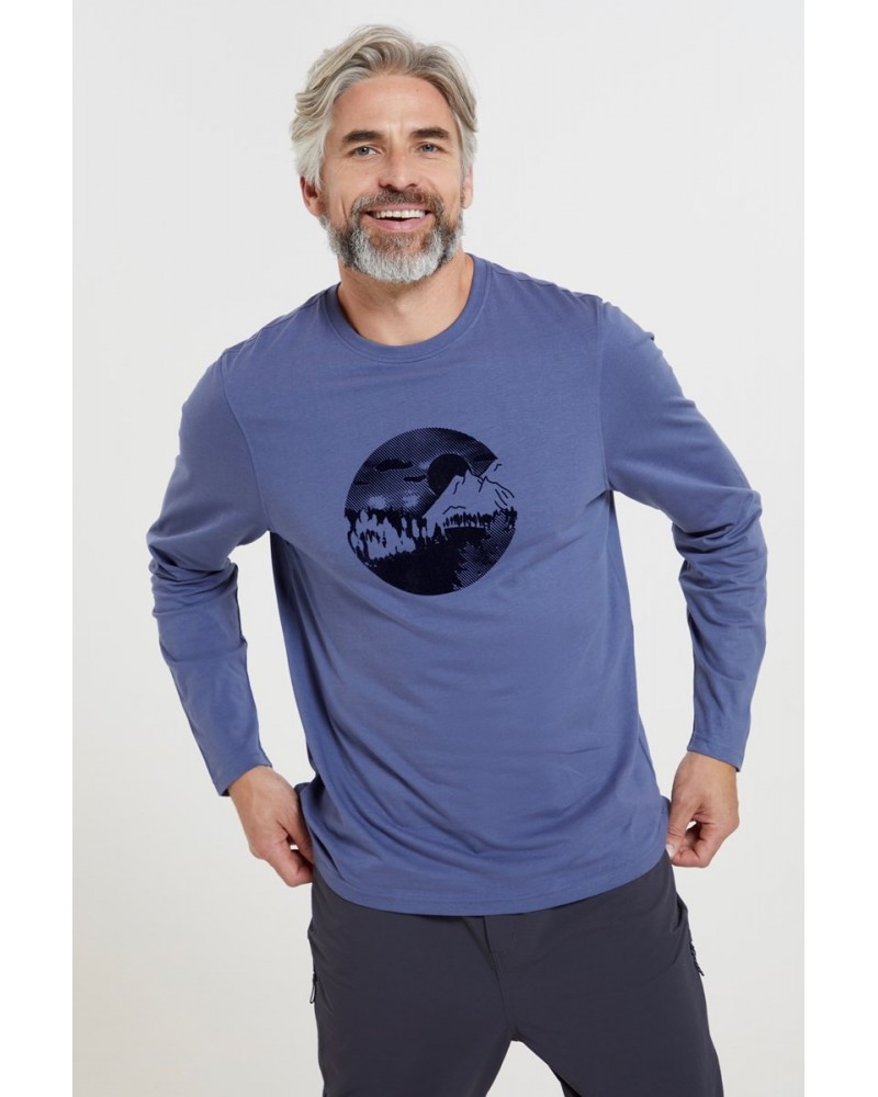 Mountain Road Mens Organic T-Shirt Indigo $14.99 Tops