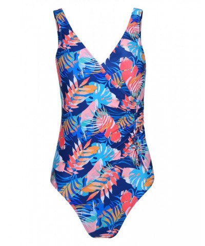 Sardinia Womens Wrap Ruched Swimsuit Tropical $29.99 Swimwear