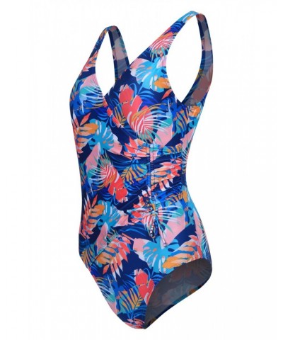 Sardinia Womens Wrap Ruched Swimsuit Tropical $29.99 Swimwear