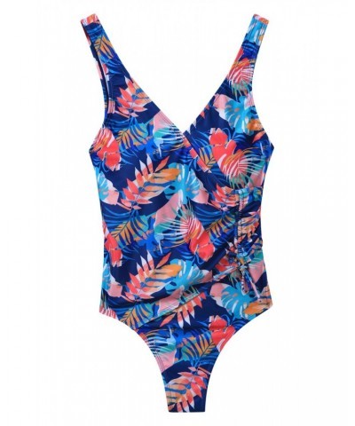 Sardinia Womens Wrap Ruched Swimsuit Tropical $29.99 Swimwear