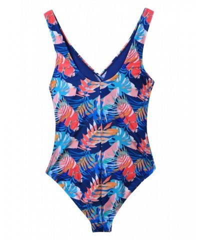 Sardinia Womens Wrap Ruched Swimsuit Tropical $29.99 Swimwear