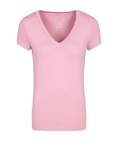 Vitality V Neck Womens Tee Pale Pink $14.30 Active