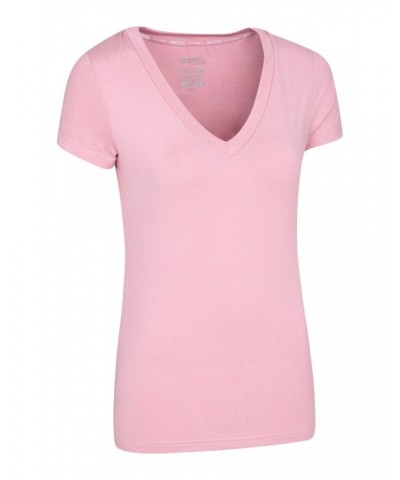 Vitality V Neck Womens Tee Pale Pink $14.30 Active