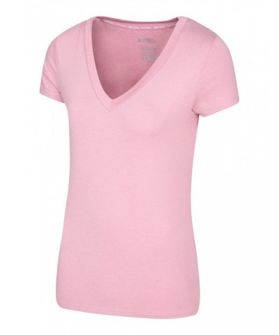 Vitality V Neck Womens Tee Pale Pink $14.30 Active