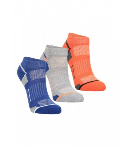 Kids IsoCool Trainer Length Socks 3-Pack Blue $9.89 Accessories