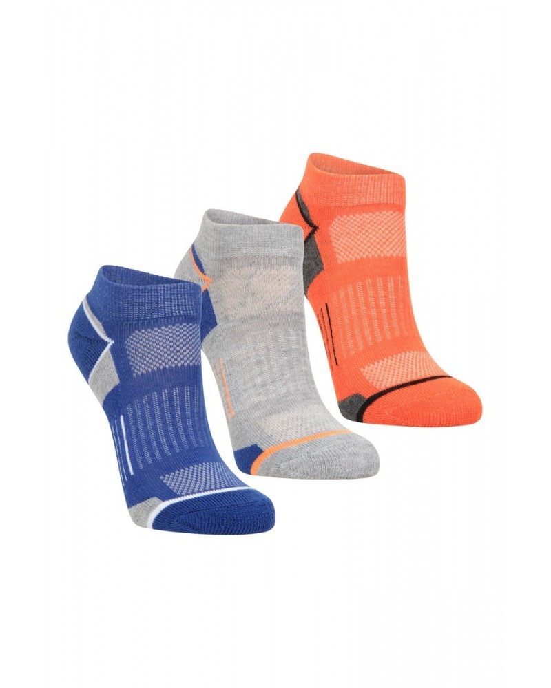 Kids IsoCool Trainer Length Socks 3-Pack Blue $9.89 Accessories