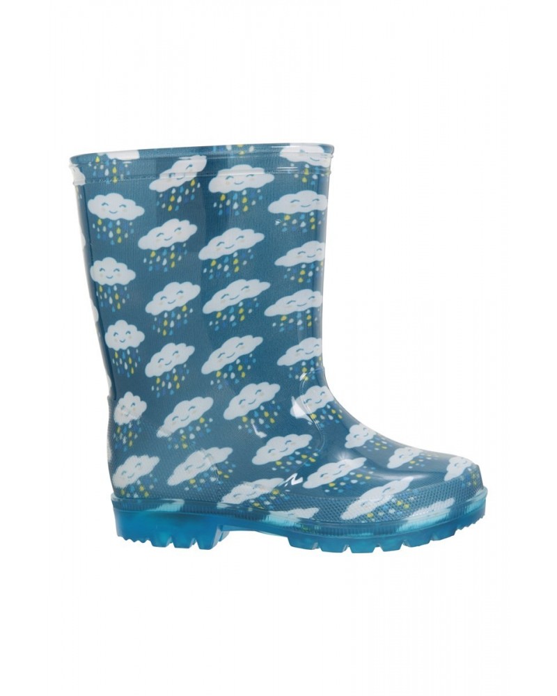 Splash Junior Flashing Lights Rain Boots Light Blue $13.49 Footwear