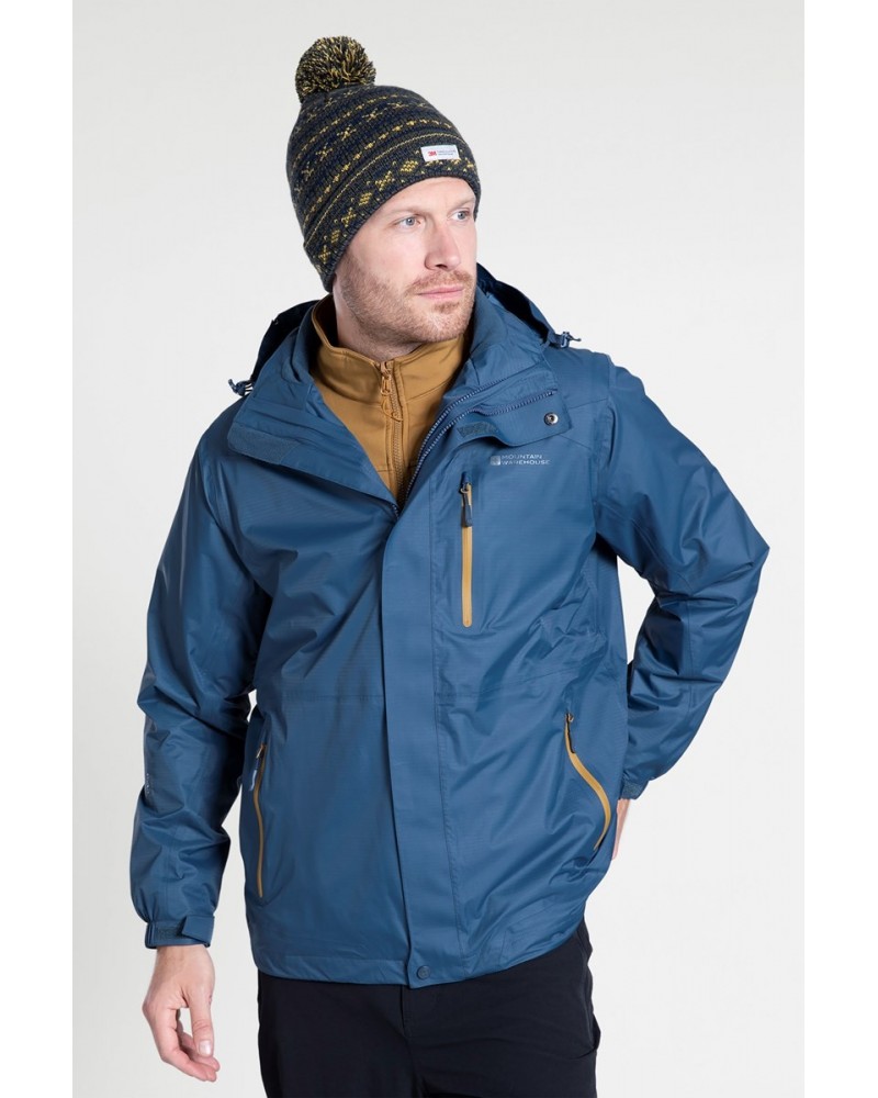 Bracken Extreme 3 in 1 Mens Waterproof Jacket Petrol $45.00 Jackets