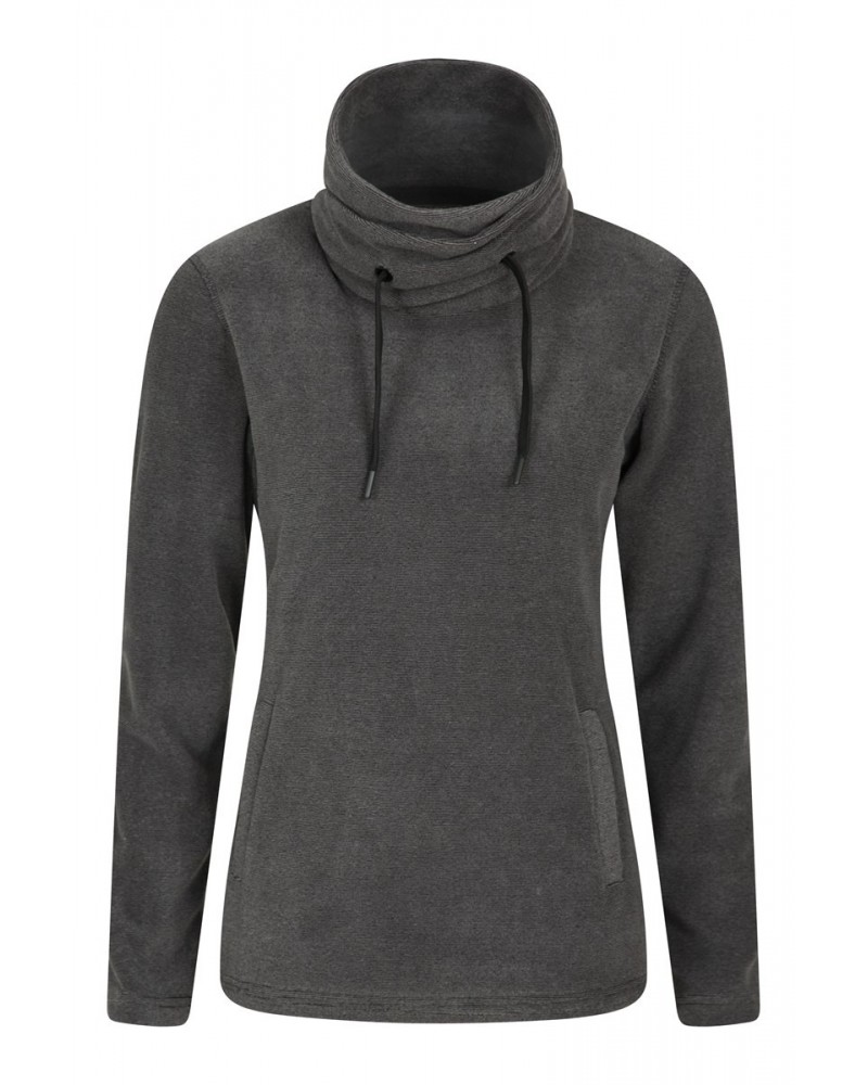 Hebridean Womens Cowl Neck Sweatshirt Black $14.80 Fleece