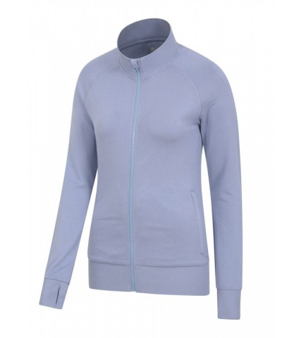 Womens Bamboo Rich Full-Zip Midlayer Blue $25.44 Tops