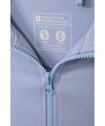 Womens Bamboo Rich Full-Zip Midlayer Blue $25.44 Tops