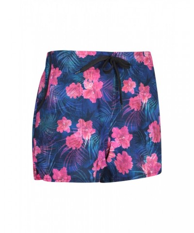 Patterned Womens Stretch Boardshorts - Short Dark Pink $13.53 Pants