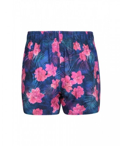 Patterned Womens Stretch Boardshorts - Short Dark Pink $13.53 Pants