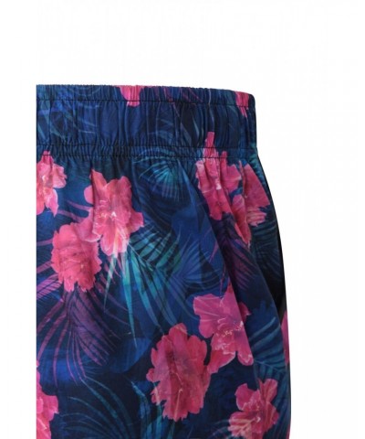 Patterned Womens Stretch Boardshorts - Short Dark Pink $13.53 Pants