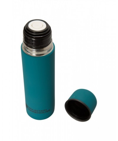 Double Walled Rubber Finish Flask - 18oz Teal $12.74 Walking Equipment