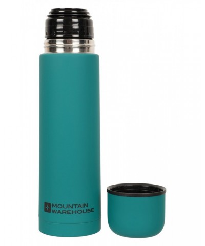 Double Walled Rubber Finish Flask - 18oz Teal $12.74 Walking Equipment