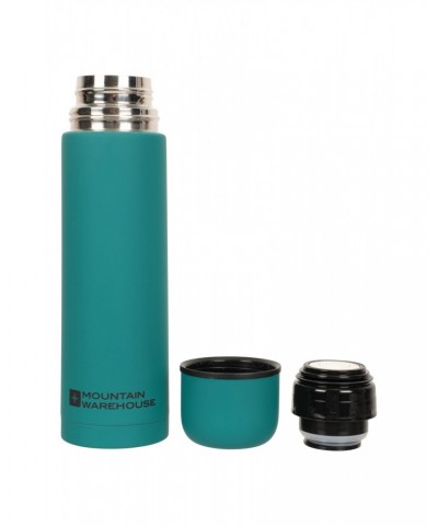 Double Walled Rubber Finish Flask - 18oz Teal $12.74 Walking Equipment