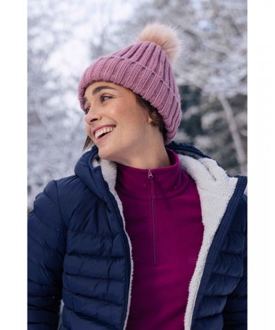 Geneva Sherpa Lined Womens Thermal Beanie Pale Pink $19.46 Accessories