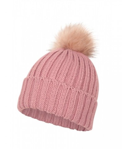 Geneva Sherpa Lined Womens Thermal Beanie Pale Pink $19.46 Accessories