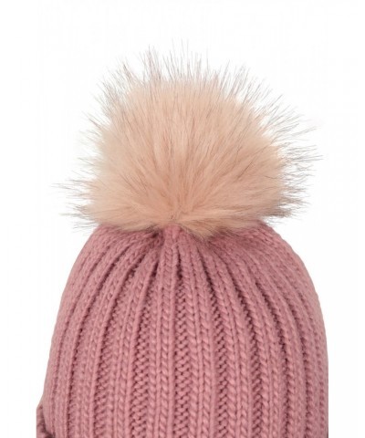 Geneva Sherpa Lined Womens Thermal Beanie Pale Pink $19.46 Accessories