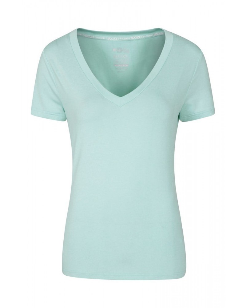 Vitality V Neck Womens Tee Mint $16.19 Active