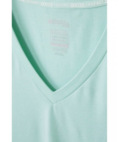 Vitality V Neck Womens Tee Mint $16.19 Active