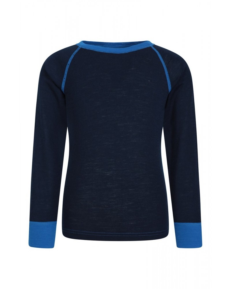 Merino II Kids Round Neck Base Layer Top Blue $16.82 Base Layers