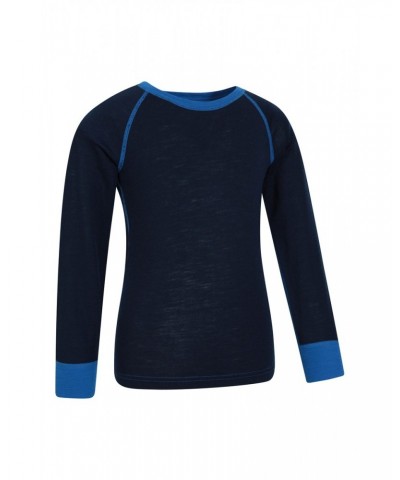 Merino II Kids Round Neck Base Layer Top Blue $16.82 Base Layers